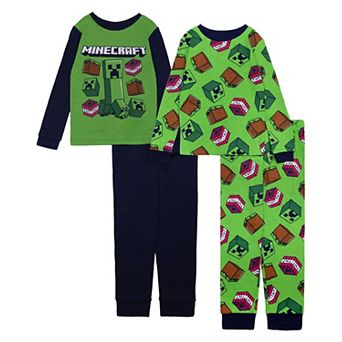 Boys 6-12 Minecraft 4 pc Pajama Tops & Pajama Bottoms Set