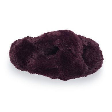 LC Lauren Conrad Wozzie Twist Band Women's Faux Fur Slide Slippers