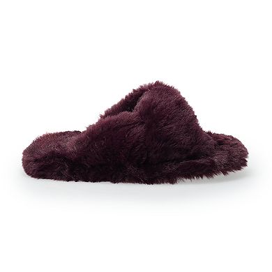 LC Lauren Conrad Wozzie Twist Band Women's Faux Fur Slide Slippers