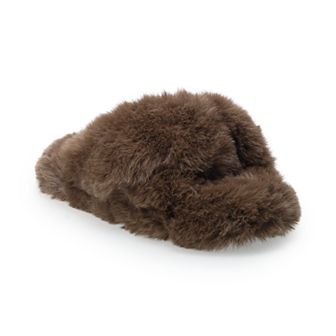 LC Lauren Conrad Wozzie Twist Band Women's Faux Fur Slide Slippers