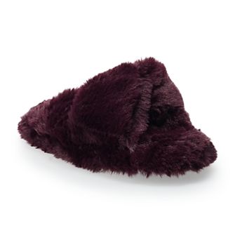 LC Lauren Conrad Wozzie Twist Band Women's Faux Fur Slide Slippers
