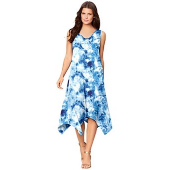 Roaman's Women's Plus Size Sleeveless Swing Dress
