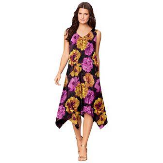 Roaman's Women's Plus Size Sleeveless Swing Dress