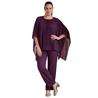 Jessica London Women's Plus Size 2 pc Georgette Pantset