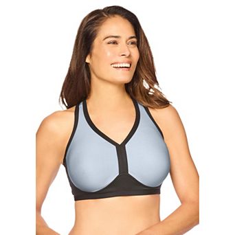 Comfort Choice Women's Plus Size V-Neck Colorblock Sports Bra