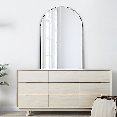 Elodie Medium Arched Metal Framed Wall Mounted Mirror