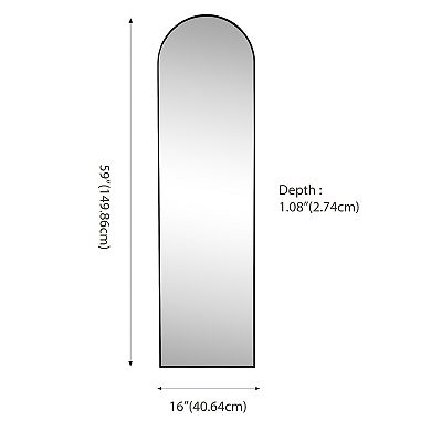 Adrian Large Arched Metal Framed Floor Full-Length Mirror