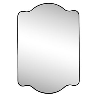 Louisa Medium Scalloped Rectangular Metal Framed Wall Mirror