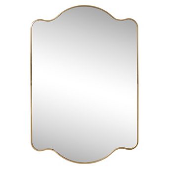 Louisa Medium Scalloped Rectangular Metal Framed Wall Mirror