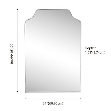 Lindie Medium Scalloped-Top Metal Framed Wall Mounted Mirror