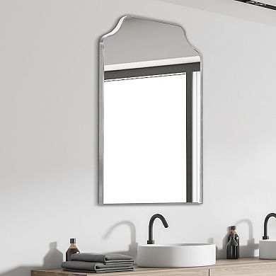 Lindie Medium Scalloped-Top Metal Framed Wall Mounted Mirror