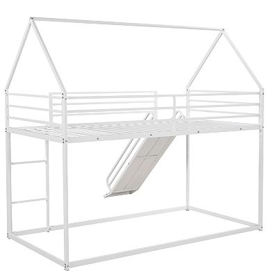Merax Twin over Twin House Bunk Bed with Ladder and Slide