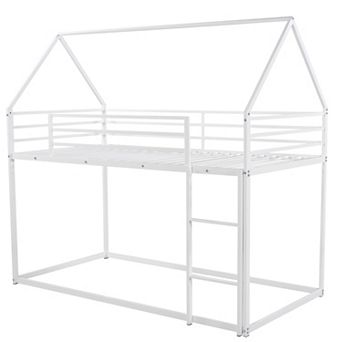 Merax Twin over Twin House Bunk Bed with Built-in Ladder