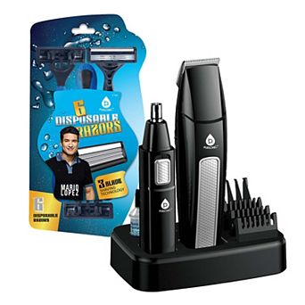 Mario Lopez Ultimate Grooming Set 10 pc Hair, Beard & Body Grooming Kit + Disposable Razors