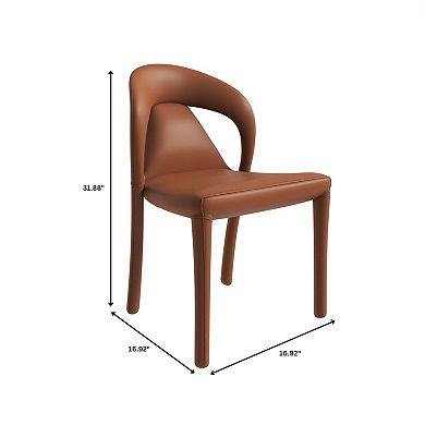 Leisuremod Solace Modern Dining Chair In Upholstered Leather With Metal Frame And Legs