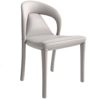 Leisuremod Solace Modern Dining Chair In Upholstered Leather With Metal Frame And Legs