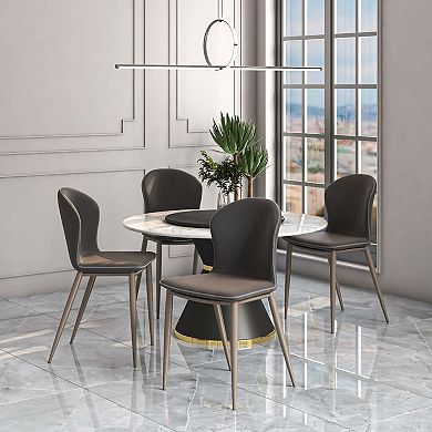 Upholstered Dining Chair in Fabric with Iron Legs Mosaic Series Set of 2