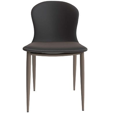 Upholstered Dining Chair in Fabric with Iron Legs Mosaic Series Set of 2