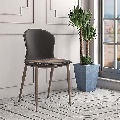 Upholstered Dining Chair in Fabric with Iron Legs Mosaic Series Set of 2