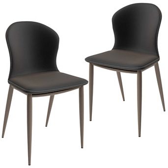 Upholstered Dining Chair in Fabric with Iron Legs Mosaic Series Set of 2