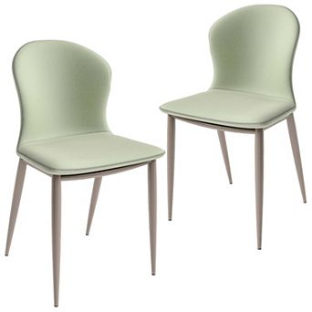Upholstered Dining Chair in Fabric with Iron Legs Mosaic Series Set of 2