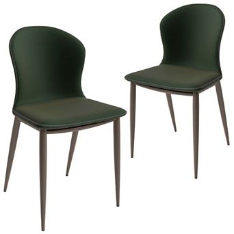 Upholstered Dining Chair in Fabric with Iron Legs Mosaic Series Set of 2