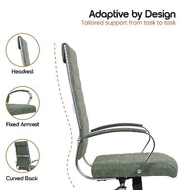 Leisuremod Benmar High-back Leather Office Chair