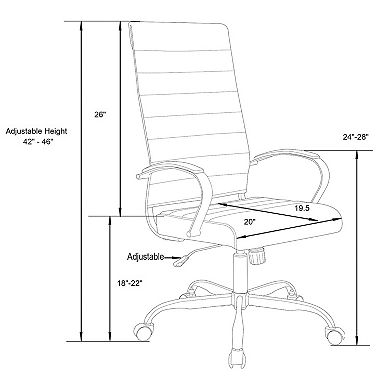 Leisuremod Benmar High-back Leather Office Chair