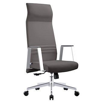 Leisuremod Aleen High-back Office Chair In Upholstered Leather And Iron Frame With Swivel And Tilt