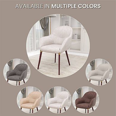 Elias Dining Chair Upholstered in Leather Velvet and Powder Coated Legs Set of 2