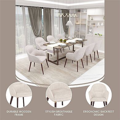 Elias Dining Chair Upholstered in Leather Velvet and Powder Coated Legs Set of 2