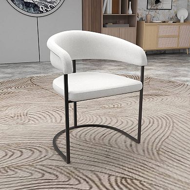 LeisureMod Aero Upholstered Dining Chair with Brushed Stainless Steel Legs, Set of 4