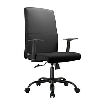 Leisuremod Evander Series Office Guest Chair In Dark Brown Leather