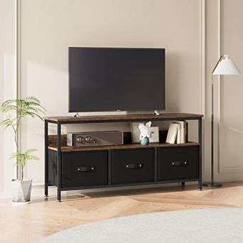 55 Inch TV Stand for Living Room, Dresser TV Stand for with 3 Drawers