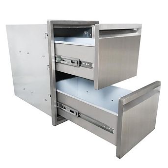 13" W x 20.5" H x 21" D Outdoor Kitchen Drawers, Stainless Steel Outdoor Kitchen Drawers