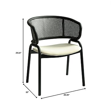 Leisuremod Ervilla Modern Dining Chair In Upholstered Fabric And Iron Legs