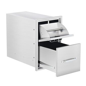 13" W x 20.5" H x 23" D Outdoor Kitchen Drawers with Paper Towel Holder