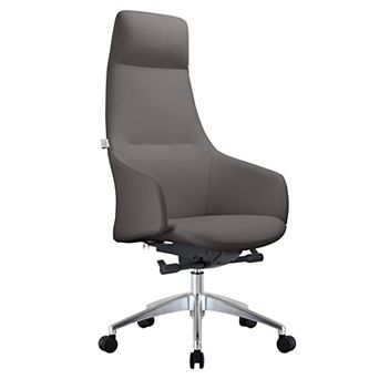 Leisuremod Celeste Series Tall Office Chair In Black Leather