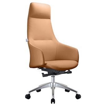 Leisuremod Celeste Series Tall Office Chair In Black Leather
