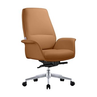 Leisuremod Summit Series Office Chair In Grey Leather