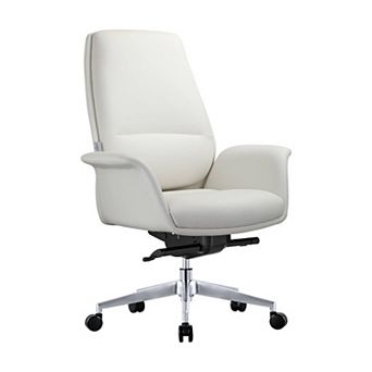 Leisuremod Summit Series Office Chair In Grey Leather