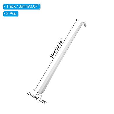 Shoe Horn, 2Pcs Stainless Steel Curved Handle Thickened Shoe Helper, Metal Shoe Horns