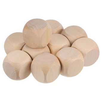 Blank Wooden Dice, 10 pc 2 Inch Unfinished Wooden Cube Wood Square Block for DIY Craft Projects