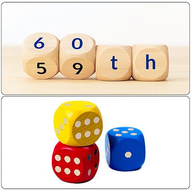 Blank Wooden Dice, 10pcs 2 Inch Unfinished Wooden Cube Wood Square Block for DIY Craft Projects