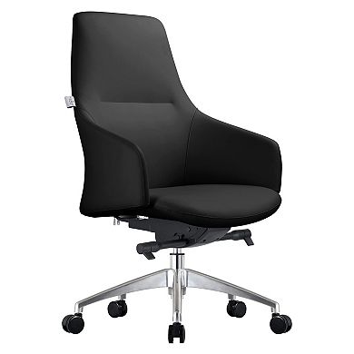 Leisuremod Celeste Series Office Chair In Black Leather