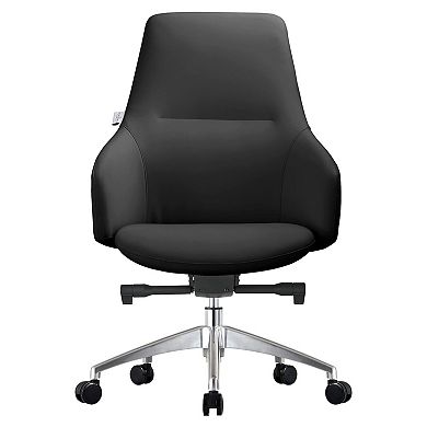 Leisuremod Celeste Series Office Chair In Black Leather