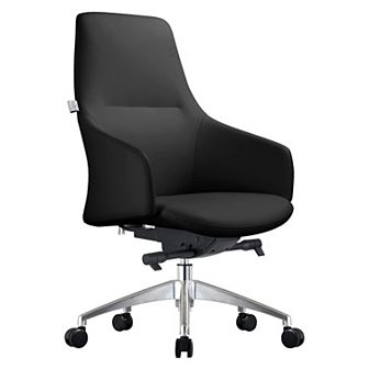 Leisuremod Celeste Series Office Chair In Black Leather