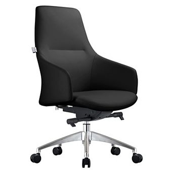 Leisuremod Celeste Series Office Chair In Black Leather