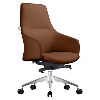 Leisuremod Celeste Series Office Chair In Black Leather