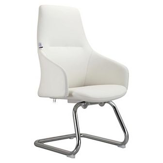 Leisuremod Celeste Series Office Guest Chair In Acorn Brown Leather